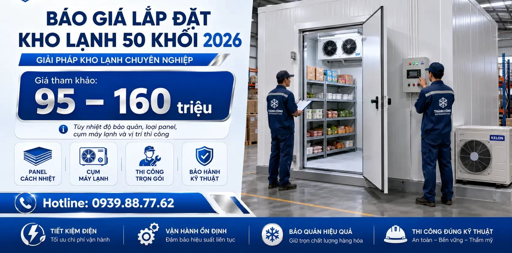 Báo giá lắp đặt kho lạnh 50 khối 2026 Báo giá lắp đặt kho lạnh 50 khối 2026
