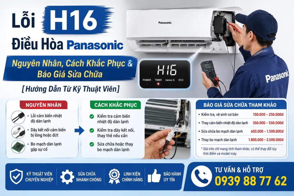 Lỗi H16 Điều Hòa Panasonic