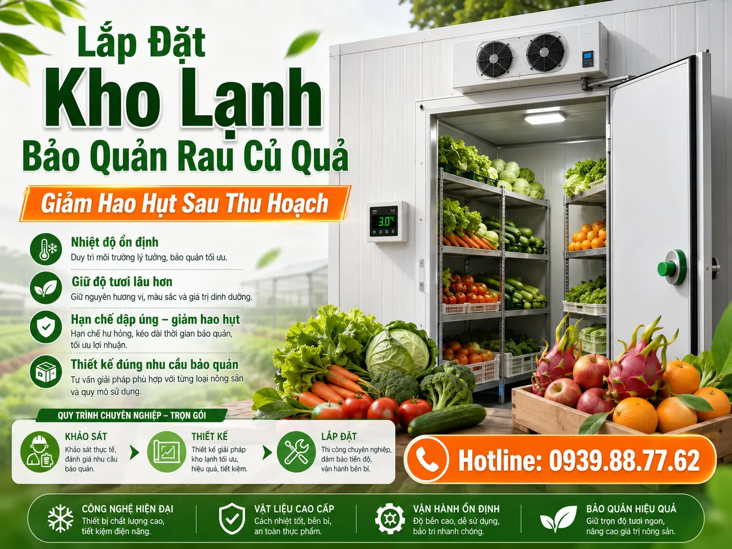 Lắp Đặt Kho Lạnh Bảo Quản Rau Củ Quả Lắp Đặt Kho Lạnh Bảo Quản Rau Củ Quả