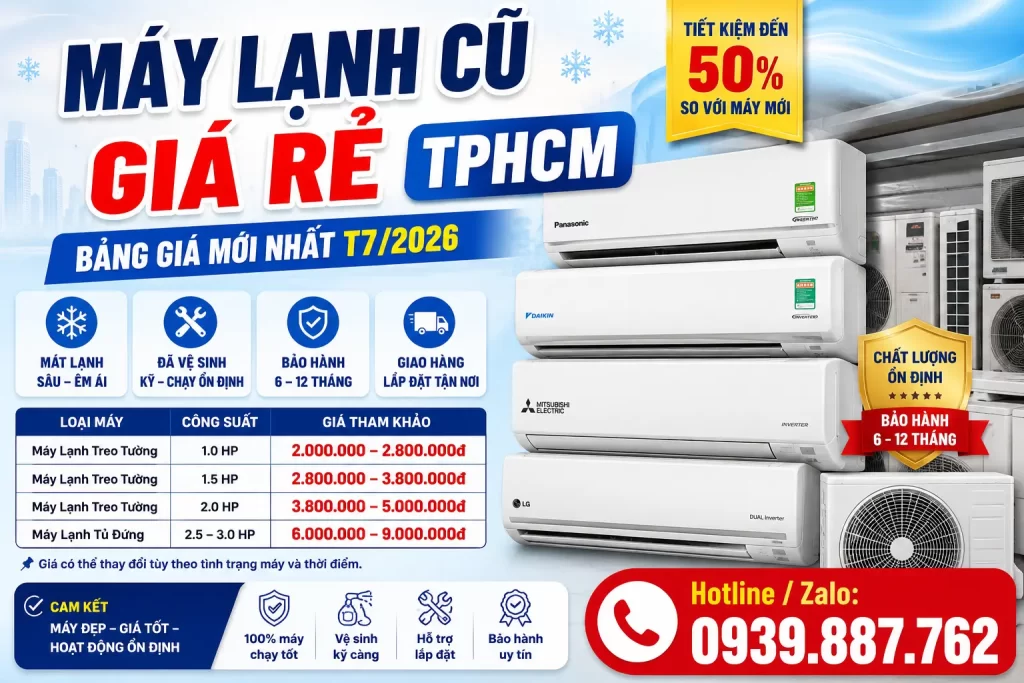 Máy Lạnh Cũ Giá Rẻ TPHCM