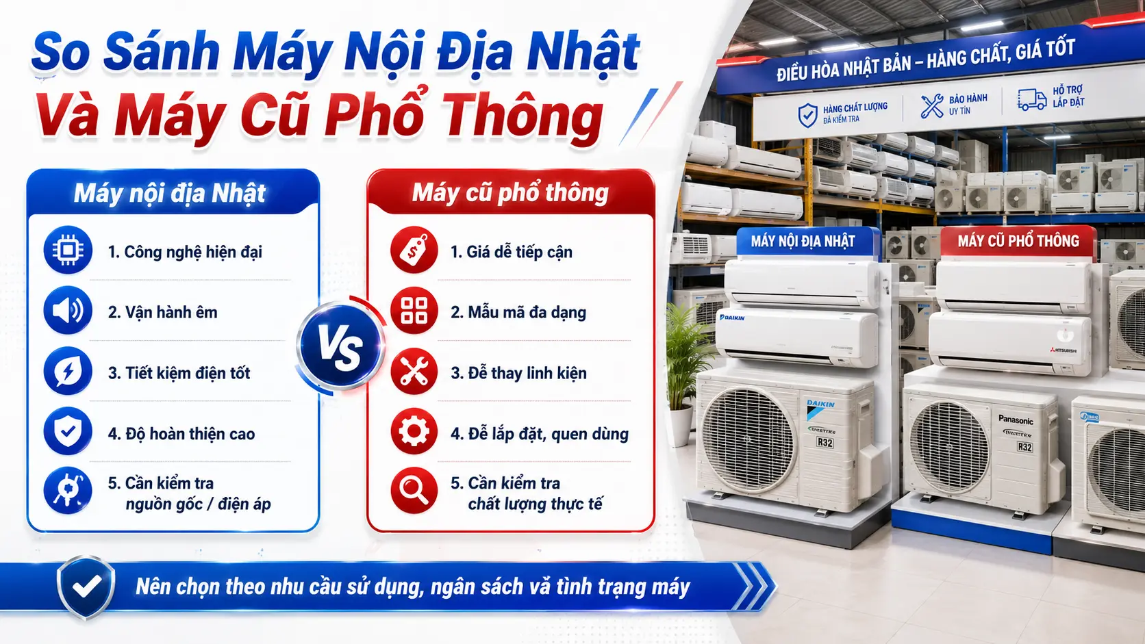 So sánh máy nội địa Nhật và máy cũ phổ thông
