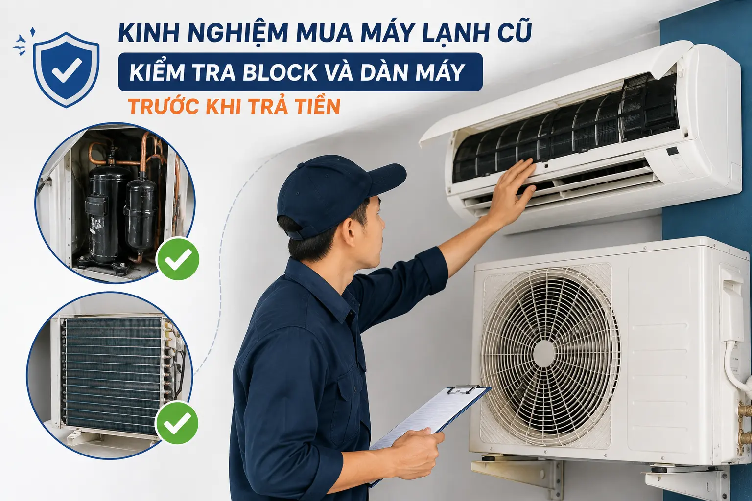 Kinh nghiệm mua máy lạnh cũ: kiểm tra block và dàn máy trước khi trả tiền Kinh nghiệm mua máy lạnh cũ: kiểm tra block và dàn máy trước khi trả tiền