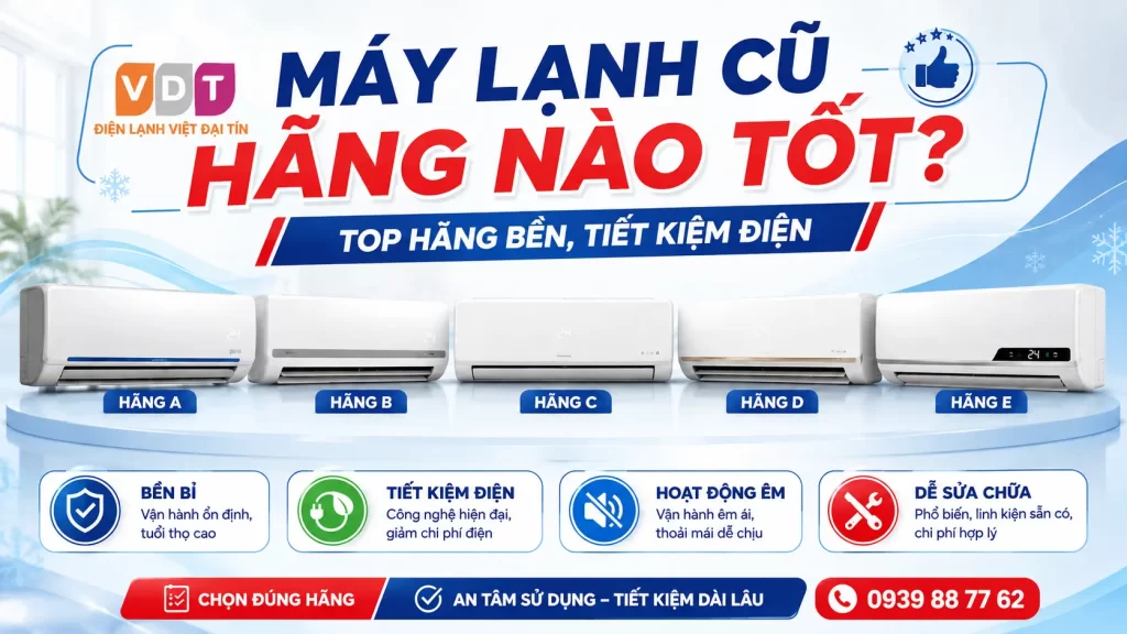 Máy Lạnh Cũ Hãng Nào Tốt? Top Hãng Bền, Tiết Kiệm Điện