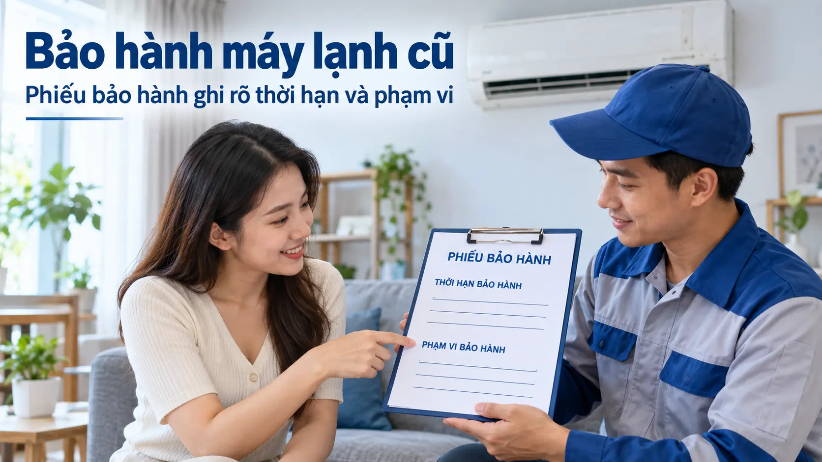 Bảo hành máy lạnh cũ: phiếu bảo hành ghi rõ thời hạn và phạm vi