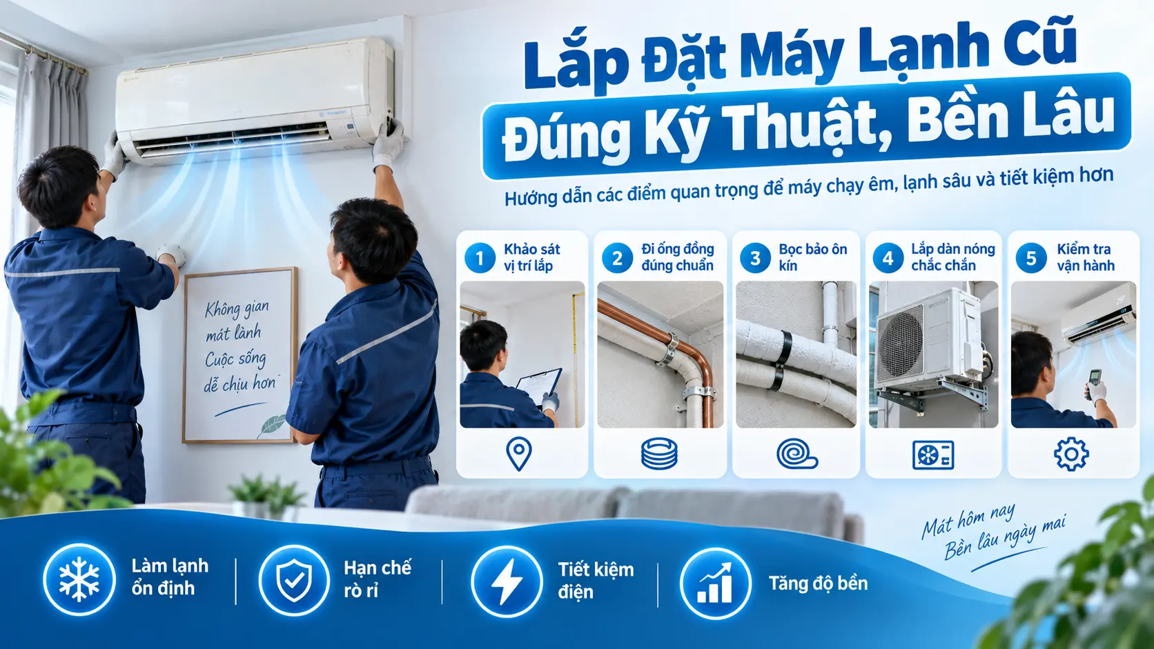 Lắp Đặt Máy Lạnh Cũ Đúng Kỹ Thuật, Bền Lâu