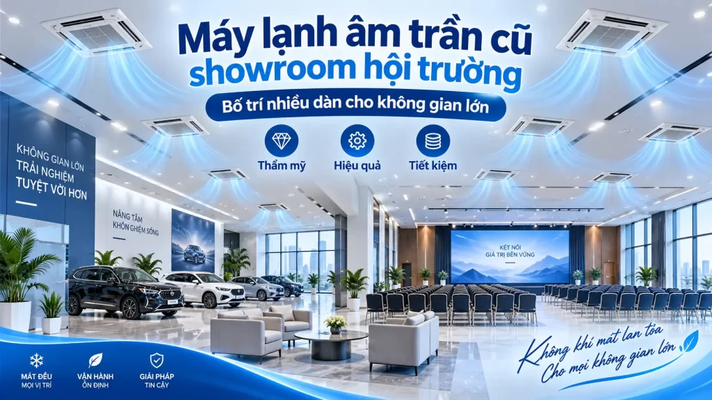 Máy Lạnh Âm Trần Cũ Cho Showroom